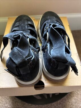 Free People Black Suede Cutout Sneakers
